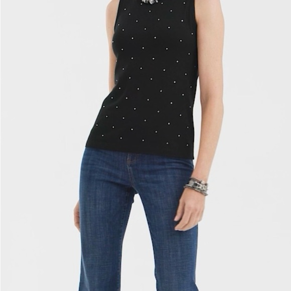 Chicos Black Sleeveless Top with Embellishments NWT - Picture 6 of 6